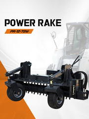 Wolfequip Soil Conditioner Attachment Harley Rake For CAT Skid Steer Power Rake
