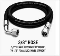 2Wire 3/8″ Hydraulic Hose Assembly #8JIC Female Straight x #8JIC 90 Degree 4785