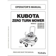 Kubota Z251BR Z231kh-au, Z251br-au Z251kh Mower Operators Manual 85 pages