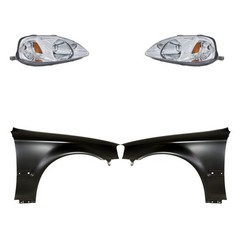 Headlight Pair Driver Passenger Side Left Right No Bulb 01-03 Civic 33101S01A02