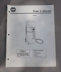 Shopsmith Mark V Dust Collector Manual, Great Shape!