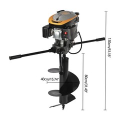 9HP 223CC 4 Cycle Fence Post Hole Digger Earth Auger Borer Ground Drill 16″ Bit