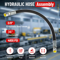 Universal 3/8″ x 36 ” Hydraulic Hose Assembly w/FEMALE JIC ends. FREE SHIPPING