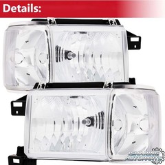 87-91 F150 F250 F350 Bronco Headlights Chrome Clear Reflector E9TZ13008D