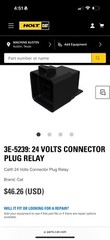 CAT 3E-5239: 24 VOLTS CONNECTOR PLUG RELAY (GENUINE OEM) NEW