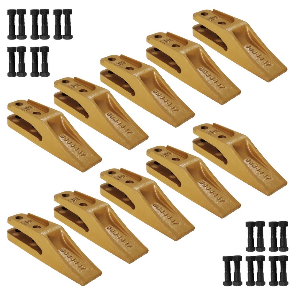 10 Pack 6684447 Skid Steer Bucket Unitooth Trenching Bucket Teeth w/ Bolts &Nuts