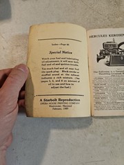 Hercules Engines Instruction Book and Repair List – 1923 Reprint