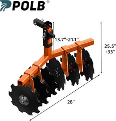 Disc Plow Harrow Universal Receiver Mount Height Heavy Duty Width Cut Disc Plow
