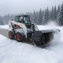 Wolverine 72″ 25° Angle Broom Sweeper Hydraulic Skid Steer Loader Attachment