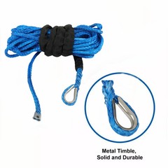 For UTV ATV w/Sheath 5/16″x50′ 12000LBS Synthetic Winch Rope Line Recovery Cable