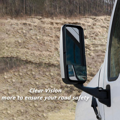 For FREIGHTLINER CASCADIA, Driver Side Black Heated & Motorized Door Mirror Asse