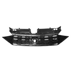 Front Honeycomb Grille Matte Black Glossy Black Trim for 2019-2020 VW Jetta GLI