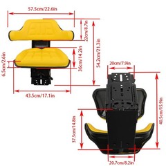 Yellow Tractor Suspension Seat For John Deere 1020 1530 2020 2030 2530 2550 2555