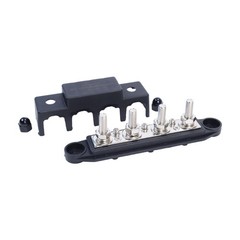 Red & Black 5/16″ 4 Stud Power and Ground Distribution Block with Cover