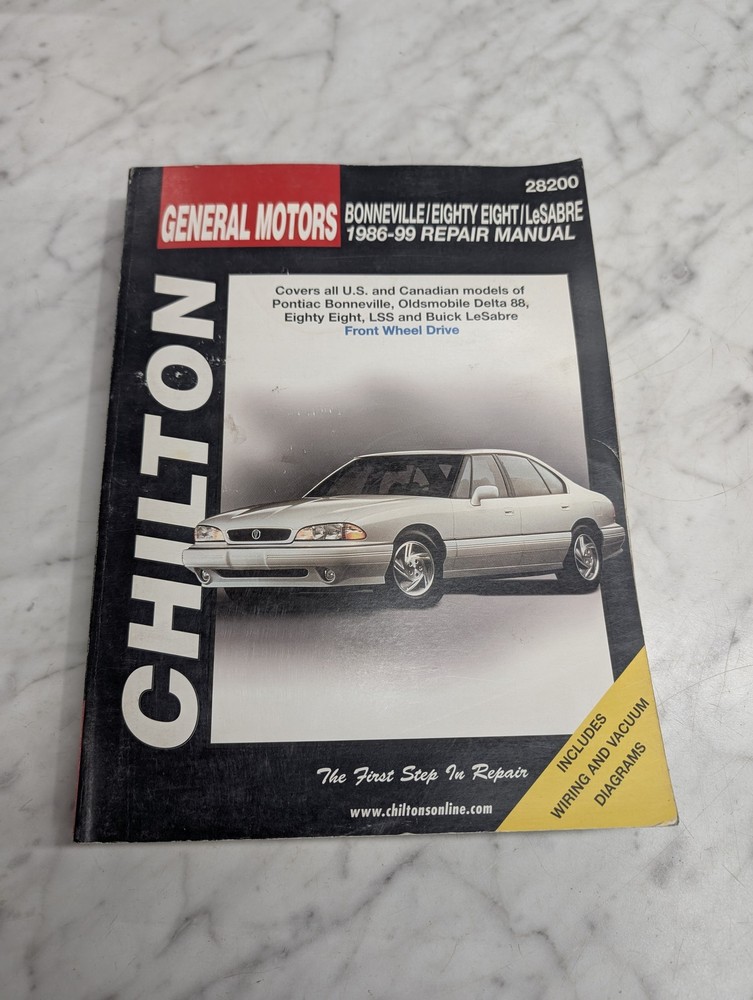 GENERAL MOTORS 28200 BONNEVILLE EIGHTY EIGHT 1986-99 REPAIR MANUAL CHILTON