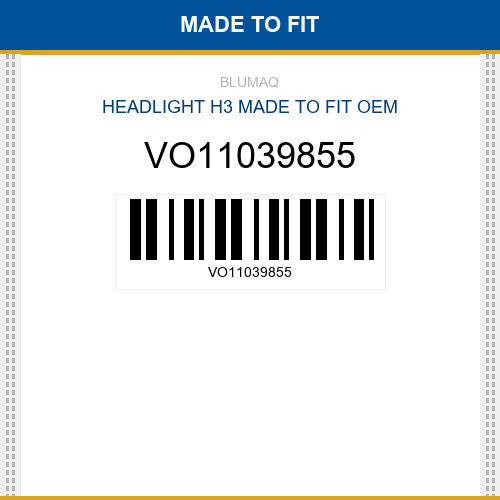 VO11039855 Headlight h3 Made to fit