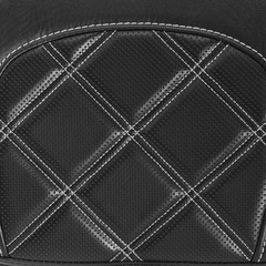 Driver & Rider Backrest Pad Fits Touring 2009-2023 White Stitching