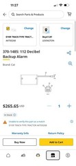 Caterpillar 244-1090 / 370-1485 9-32VDC 3 Volume Settings Back Up Alarm 112db