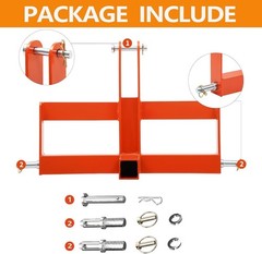 3 Point Trailer Hitch w/2″ Receiver for Cat 1 Tractor Quick Hitch Drawbar