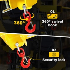 Adjustable Forklift Lifting Hoist Hook Attachment Mobile Forklift Crane 2200lbs
