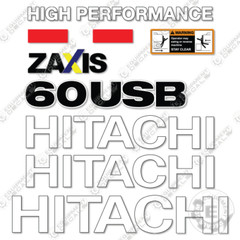 Fits Hitachi ZX60USB-5 Decal Kit Excavator – 7 YEAR OUTDOOR 3M VINYL!