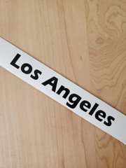 Los Angeles decals stickers vinyl (2) PAIR Gloss BLACK 8″ FAST USA