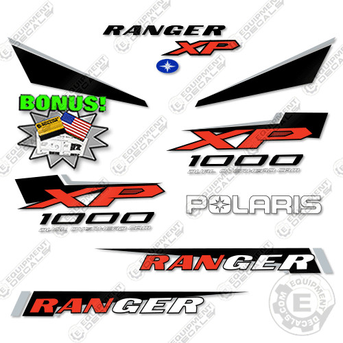 Fits Polaris Ranger 1000XP Premium Decal Kit UTV (2022) Red/Black – 3M VINYL!