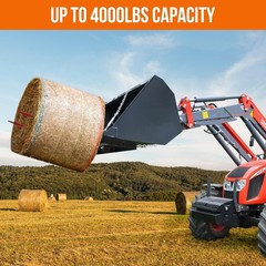 Garvee 4000BLS Universal Hay Bale Spear Tractor Bucket Spike Forks w 2pcs Spears