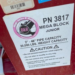 B&B Pipe Mega Block Jr. 3817 2 inch to 48 inch 20,000 Lbs.