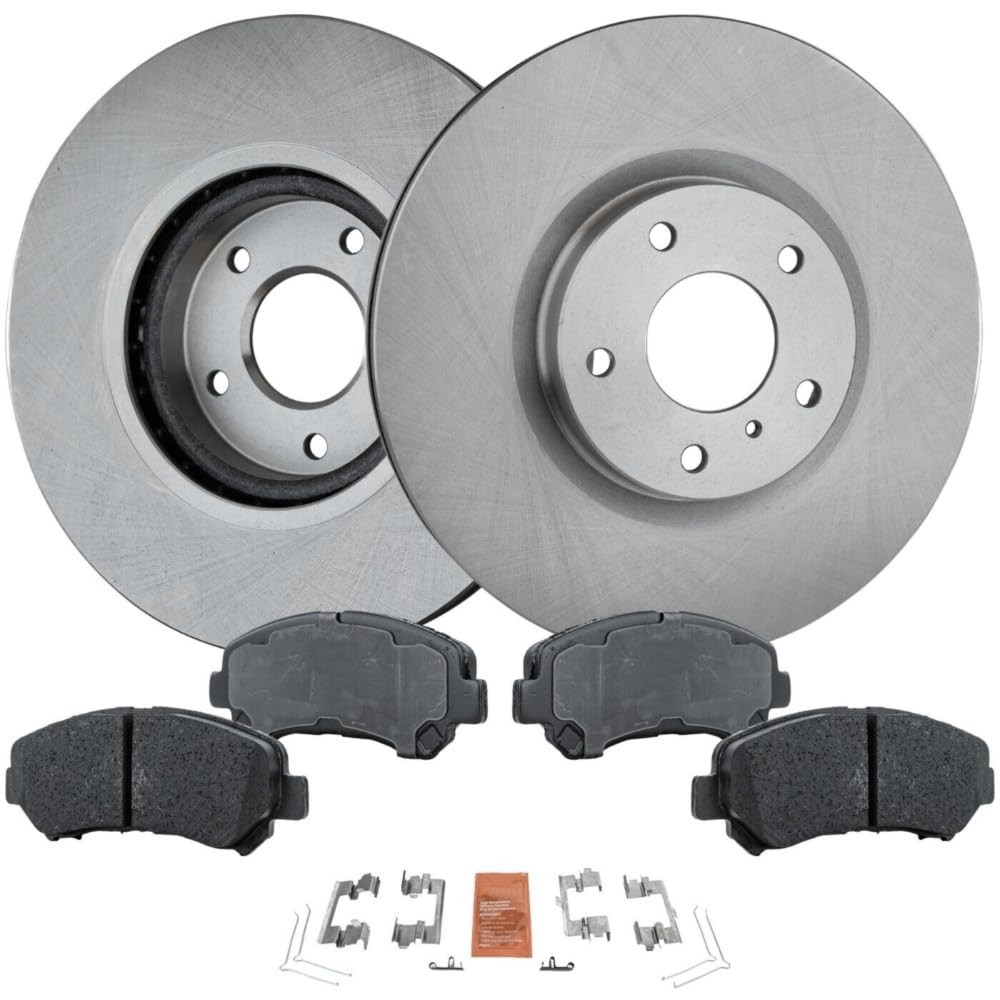 Brake Rotor and Pads Kit Disc and Fits Front 12.6 Inches (Cast Iron)
