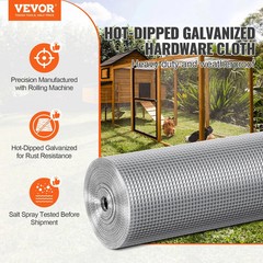 Hardware Cloth, 1/4 inch 48in x 100 ft 23 Gauge, Hot Dipped Galvanized Wire Mesh