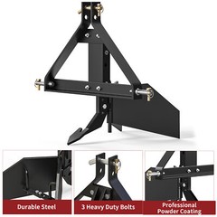 Heavy Duty Steel Middle Buster for Category 1 3 Point 3 Pt Quick Hitch Tractors
