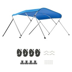 3 Bow Boat Bimini Tops, 600D Polyester Canopy with Aluminum Alloy Frame, Waterpr