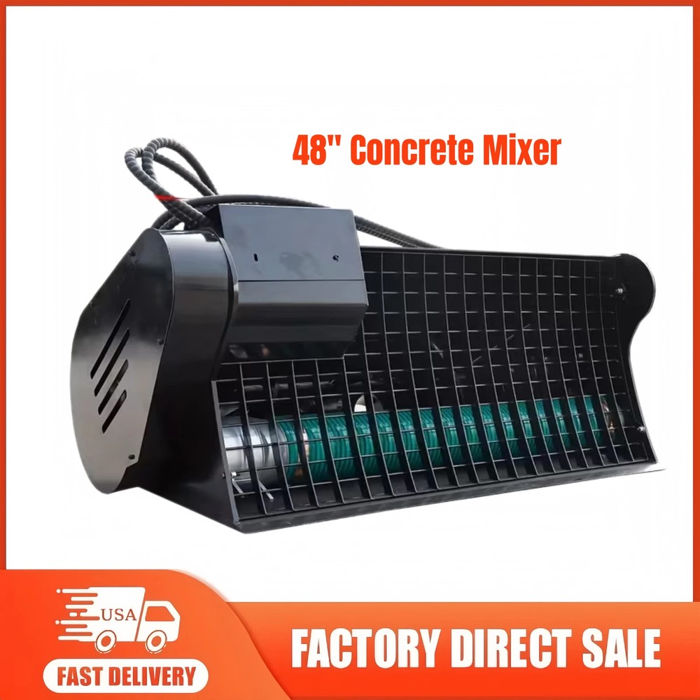 48″ Skid Steer Concrete Cement Mixer Attachment For Bobcat CAT Skid Steer