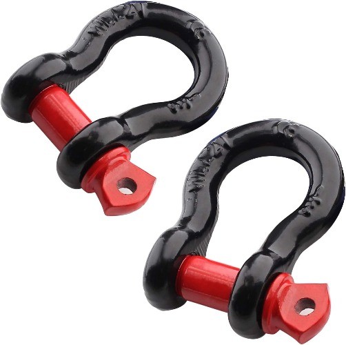 2Pcs 1/2 Inch D Ring Shackle, D Shackle Rugged 12 Ton (26,455 lbs) 1/2Inch