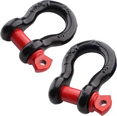 2Pcs 1/2 Inch D Ring Shackle, D Shackle Rugged 12 Ton (26,455 lbs) 1/2Inch