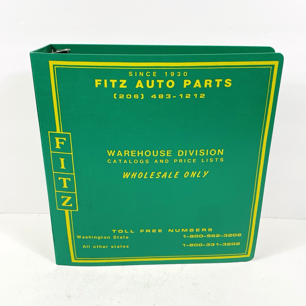 Fitz Auto Parts 3-Ring Parts Catalog Service Manual Binder empty