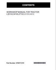 Kubota WSM: L3010 L3410 L3710 L4310 L4610 L4010DT Service Manuals PDF Format