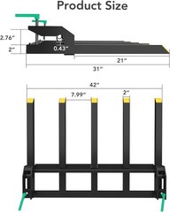 Clamp On Debris Forks 48″ Bucket 2500 lbs Capacity Heavy Duty Clamp On Pallet