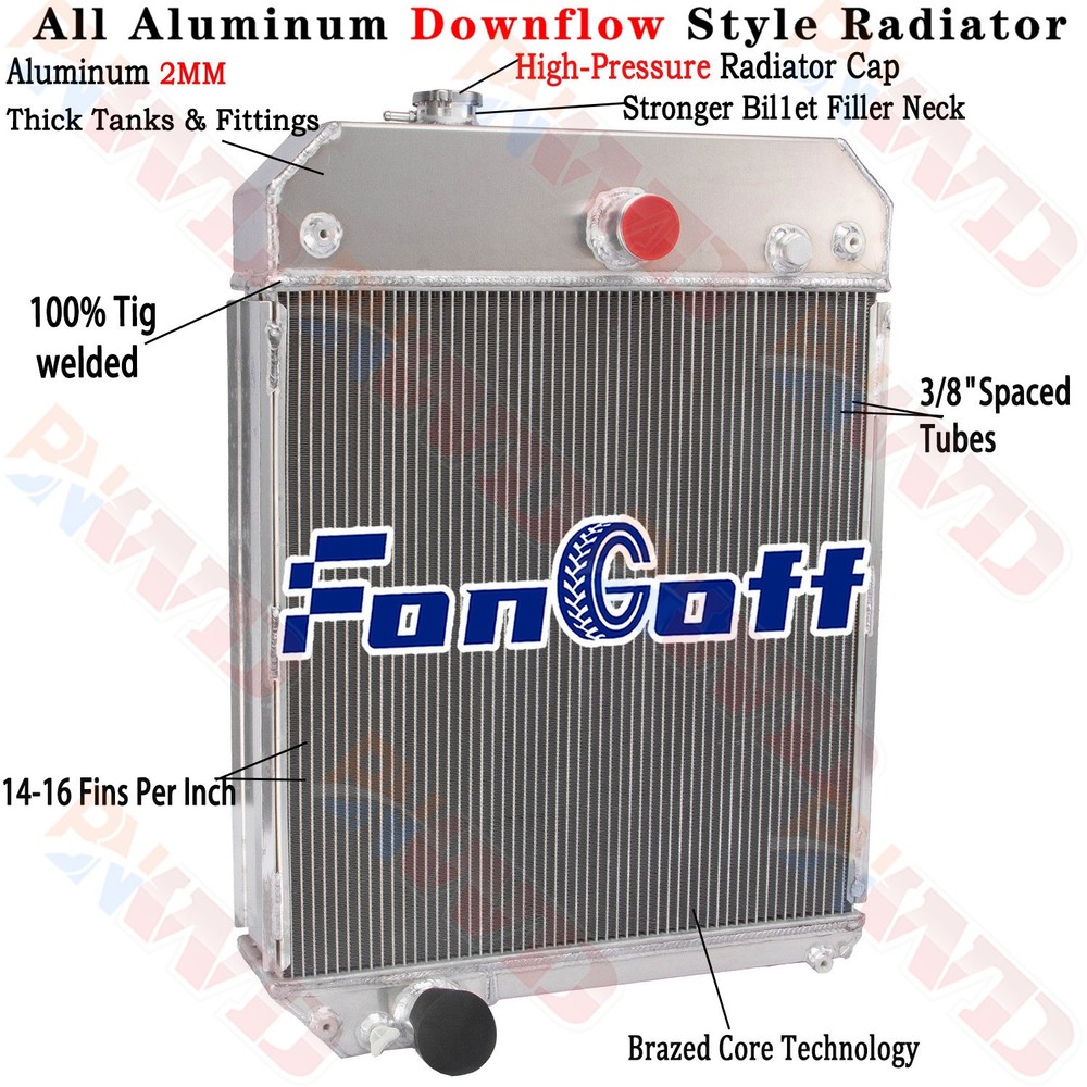 2485B283 6 Row Aluminum Radiator For Perkins 1006-6T Stationary 2485B283