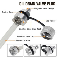 Quick Twist Oil Drain Valve with Pipe M12 M14 M16 M20 1/2-20 No Mess