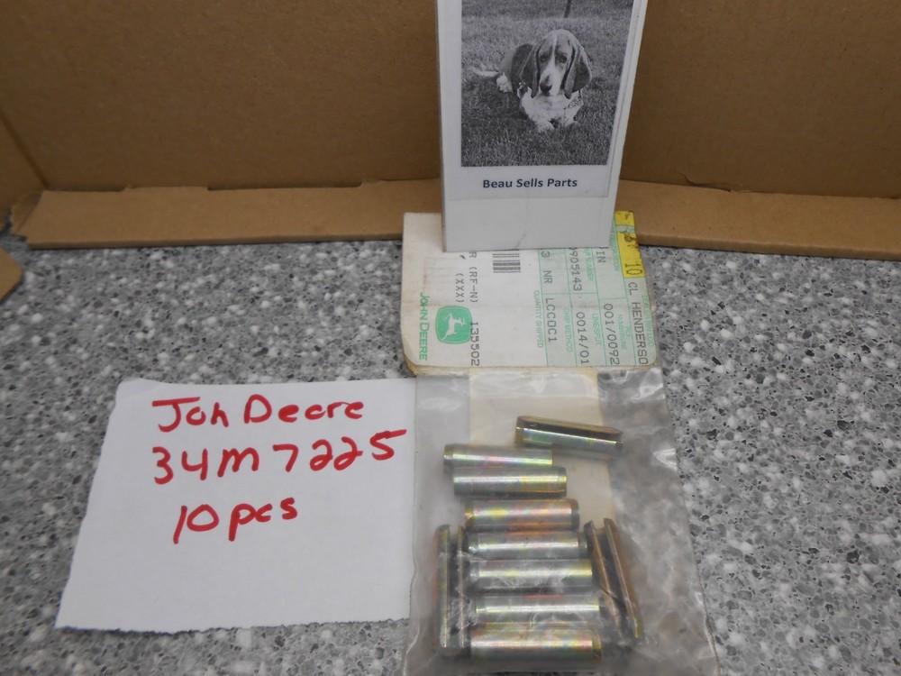 John Deere 34M7225 Steel Slotted Spring Pin OEM NOS Lot of 10