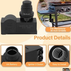 BQMAX Grill Igniter Kit for Blackstone 36 Inch Griddle, Electronic Battery Ignit