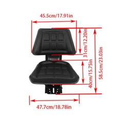 Black Universal Tractor Suspension Seat For Massey Ferguson Ford 230 231 234 255