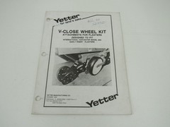 Yetter V-Close Wheel Kit for IH 800 Early Riser Planters Set Up and Parts Manual