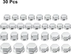 Motorcycle Screw Cap Cover Set, Silver Tone Nut Bolt Decora Color: Silver Tone