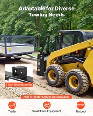 Uimoso Pallet Fork Frame Attachment with 48-inch Skid Steer Forks, 4000 lbs