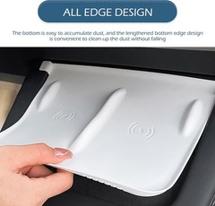 Wireless Charging Mat for Tesla Model Y/3, Anti-Slip Waterproof S Color: White