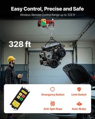2200 lbs Wireless Attic Lift, 1600W 110V Electric Hoist with Wireless Remote Con