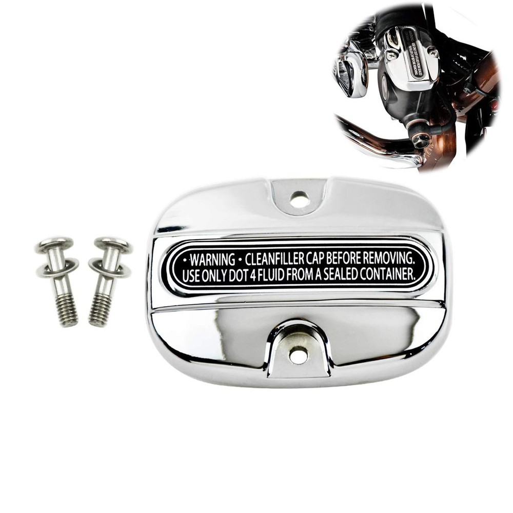 Chrome Rear Brake Master Cylinder Cover For Harley Touring Road King FLHR Str…